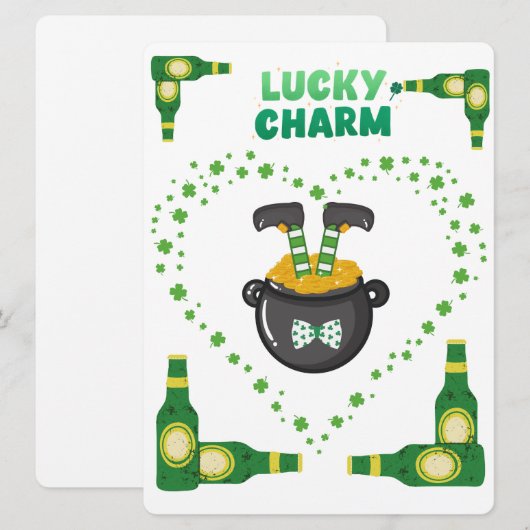 ST PATRICK DESIGN FEIERTAGSKARTE (Vorne/Hinten)