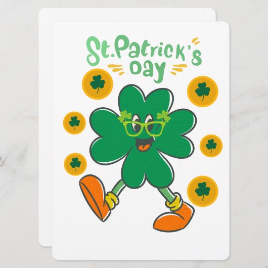 ST PATRICK DESIGN FEIERTAGSKARTE (Vorne/Hinten)