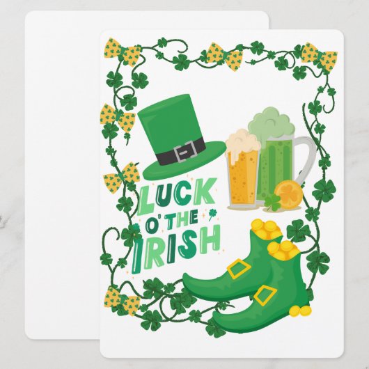 ST PATRICK DESIGN FEIERTAGSKARTE (Vorne/Hinten)