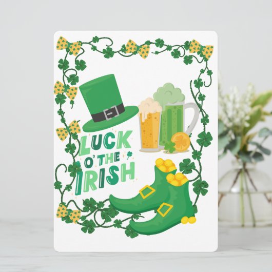 ST PATRICK DESIGN FEIERTAGSKARTE (Stehend Vorderseite)