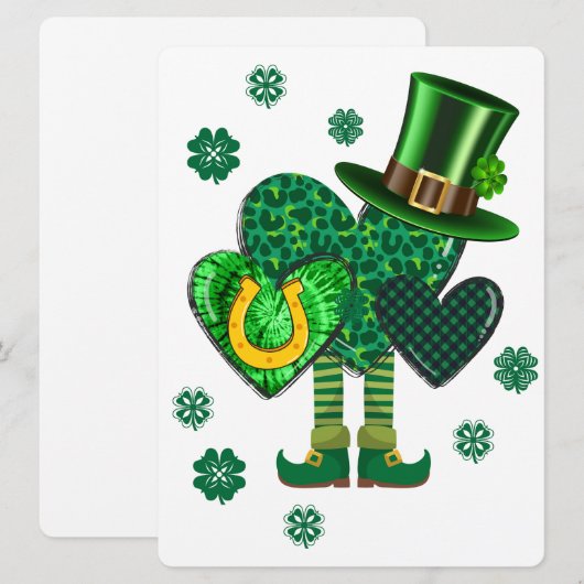 ST PATRICK DESIGN FEIERTAGSKARTE (Vorne/Hinten)
