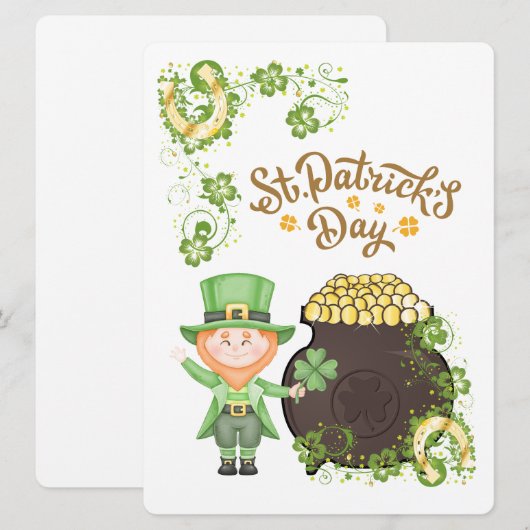 ST PATRICK DESIGN FEIERTAGSKARTE (Vorne/Hinten)