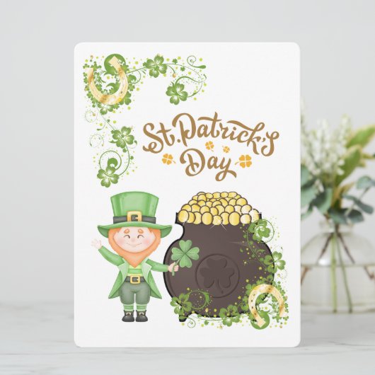ST PATRICK DESIGN FEIERTAGSKARTE (Stehend Vorderseite)