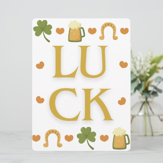 ST PATRICK DESIGN FEIERTAGSKARTE (Stehend Vorderseite)