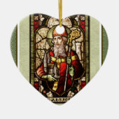 St. Patrick Digital Art Ceramic Heart Ornament (Vorne)