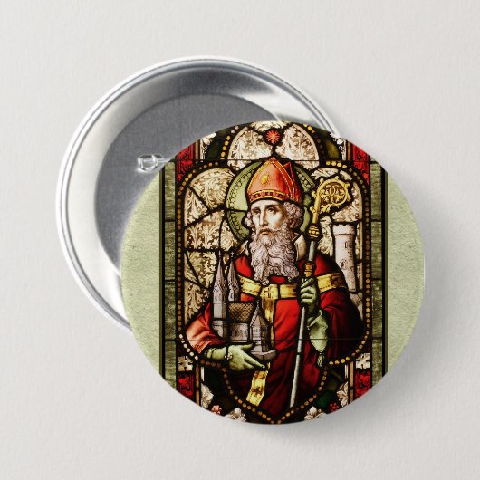 St. Patrick Digital Art Round Button Button (Vorne & Hinten)