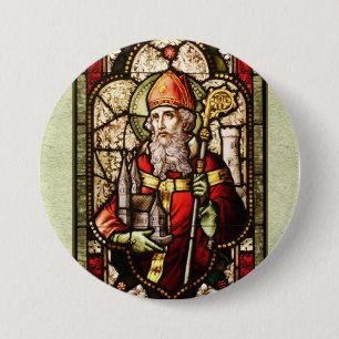 St. Patrick Digital Art Round Button Button