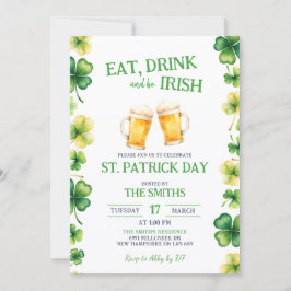 St Patrick Eat, Drink, and be Irish Party Einladung