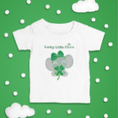 St Patrick Elephant Green Clover Rainbow Birthday Baby T-shirt