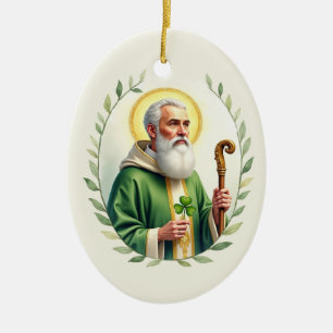 St. Patrick Festtags-Segenswunsch Wasserfarben-Kra Keramik Ornament