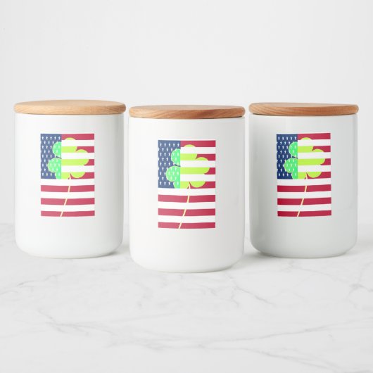 St Patrick Flag Irish Kleeblatt American Flag Flag Lebensmitteletikett (Flaschen)
