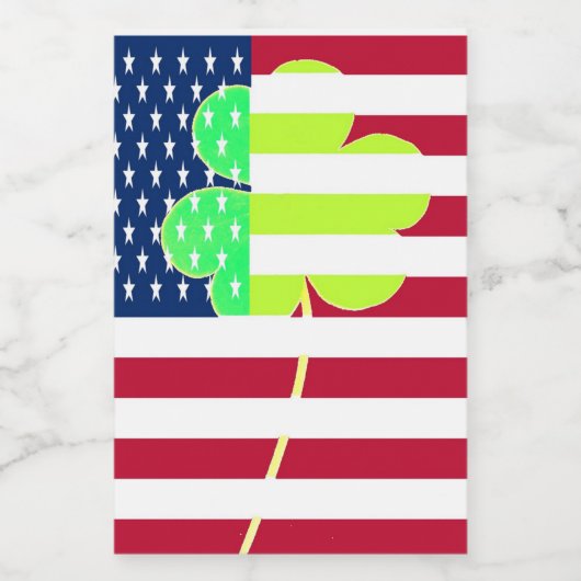 St Patrick Flag Irish Kleeblatt American Flag Flag Lebensmitteletikett (Einzelnes Label)