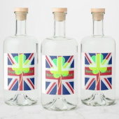 St. Patrick Flag Irish Kleeblatt Union Jack Funny Alkoholflaschenetikett (Flaschen)
