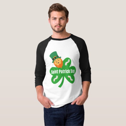 St.-Patrick-Geschenk, Irish Day, Trefle T-Shirt (Vorne ganz)