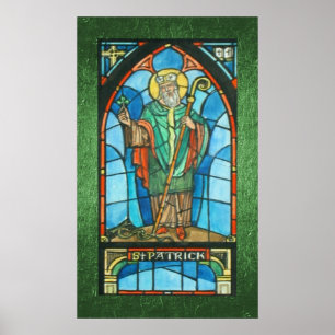 St. Patrick gestains Glasreproduction Poster