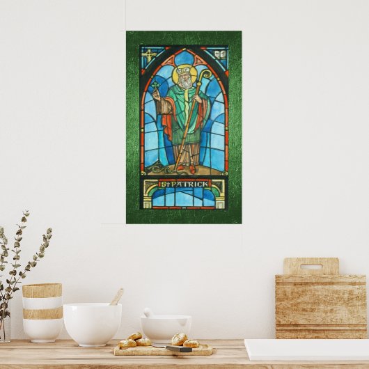 St. Patrick gestains Glasreproduction Poster (Küche)