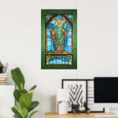 St. Patrick gestains Glasreproduction Poster (Heimbüro)