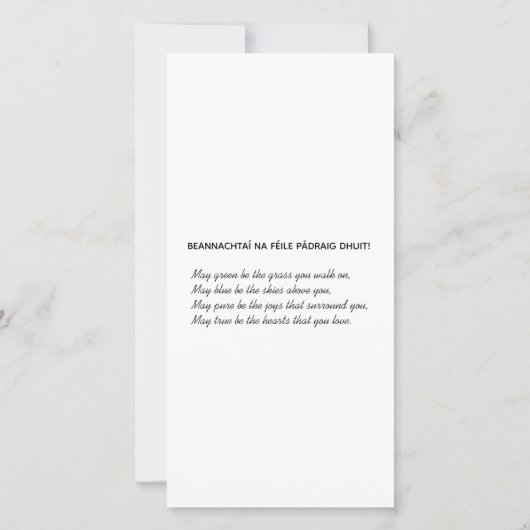 St. Patrick Glasplatte Flachglas Grußkarte (Rückseite)