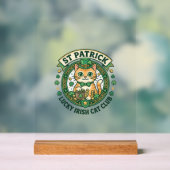 St. Patrick Glücklicher Irischer Katze Süße Katze Acrylschild (Neutral)