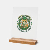 St. Patrick Glücklicher Irischer Katze Süße Katze Acrylschild (Winkel)
