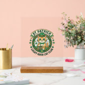 St. Patrick Glücklicher Irischer Katze Süße Katze Acrylschild (Hochzeit)