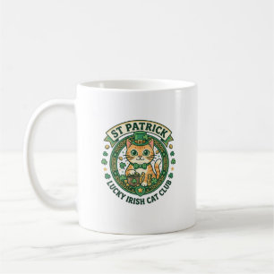 St. Patrick Glücklicher Irischer Katze Süße Katze  Kaffeetasse