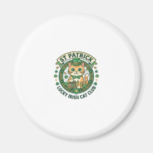 St. Patrick Glücklicher Irischer Katze Süße Katze  Magnet
