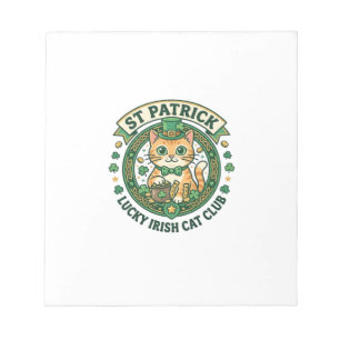 St. Patrick Glücklicher Irischer Katze Süße Katze  Notizblock
