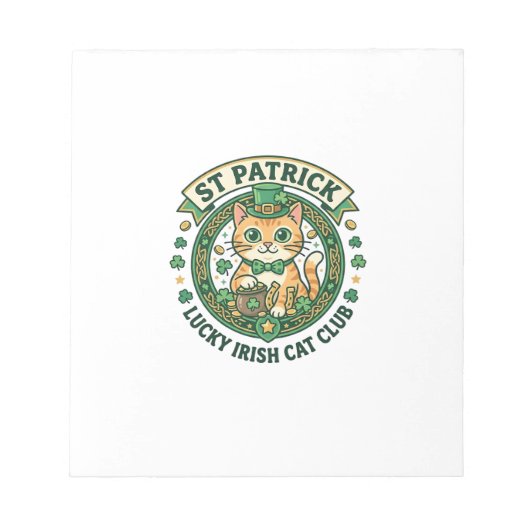 St. Patrick Glücklicher Irischer Katze Süße Katze  Notizblock (Vorderseite)