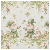 St Patrick Gnome Irish Coffee Pattern Stoff (Nahaufnahme)