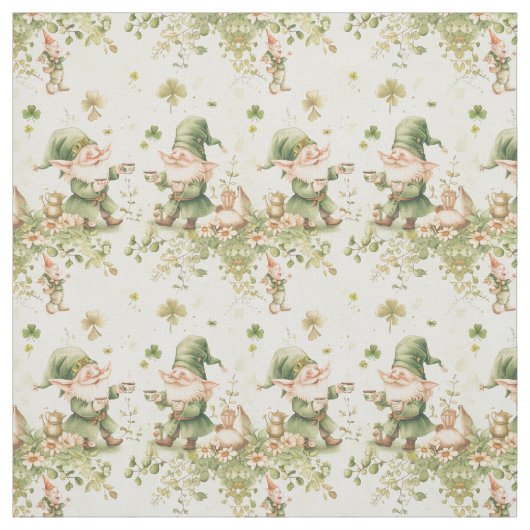St Patrick Gnome Irish Coffee Pattern Stoff (Muster)