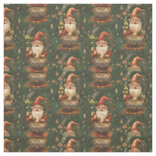 St. Patrick Gnome Pot of Gold 2 Stoff (Muster)
