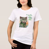 St Patrick Gray Cat Magical Un Pinchable Tri-Blend Shirt (Vorderseite)