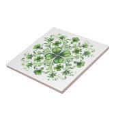 St Patrick Green Clover Mandala Illustration Fliese (Seite)