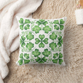 St. Patrick Green Clover Symmetrische Illustration Kissen