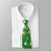 St Patrick Green Gold Clover Kleeblatt Confetti Fu Krawatte (Gebunden)