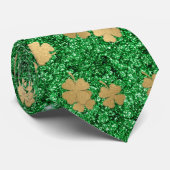 St Patrick Green Gold Clover Kleeblatt Confetti Fu Krawatte (Gerollt)