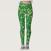 St Patrick Green Gold Clover Kleeblatt Confetti Fu Leggings (Vorderseite)