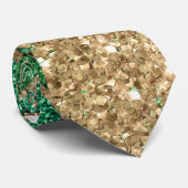 St Patrick Green Gradient Sparkle Glitzer Gold Spa Krawatte (Gerollt)