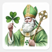 St. Patrick Green Kleeblatts Religious Quadratischer Aufkleber (Vorderseite)