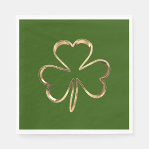 St. Patrick Green und Gold Irish Clover Kleeblatt Serviette