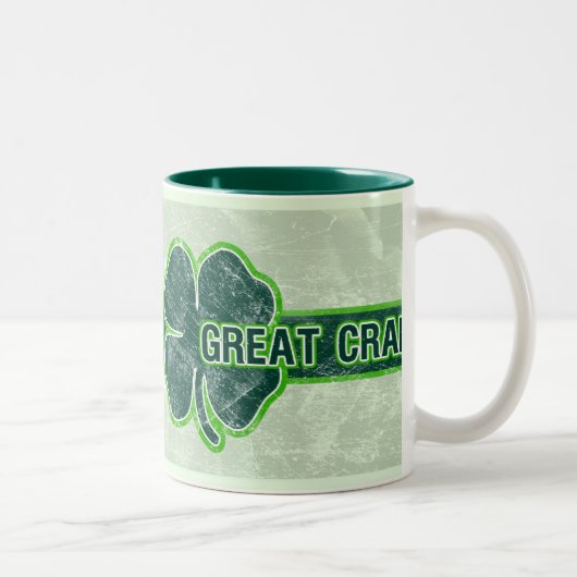 St Patrick ` großes Craic' Kleeblattgrunge-Tasse Zweifarbige Tasse (Rechts)