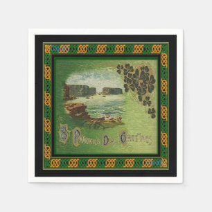 St Patrick Gruß-keltische Knoten-Grenzservietten Serviette