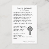 St Patrick heilige Karte mit schönem Gebet (Rückseite)