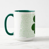 St. Patrick Hymn Das Hirschgedicht Kleeblatt Tasse (Links)