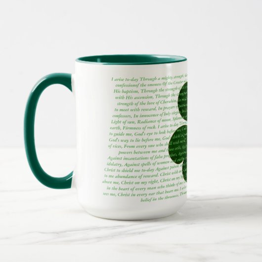 St. Patrick Hymn Das Hirschgedicht Kleeblatt Tasse (Links)