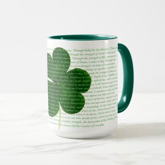 St. Patrick Hymn Das Hirschgedicht Kleeblatt Tasse (VorderseiteRechts)