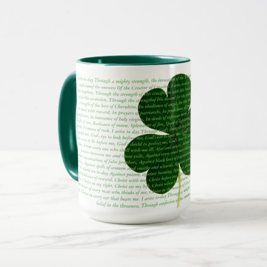 St. Patrick Hymn Das Hirschgedicht Kleeblatt Tasse (Vorderseite Links)