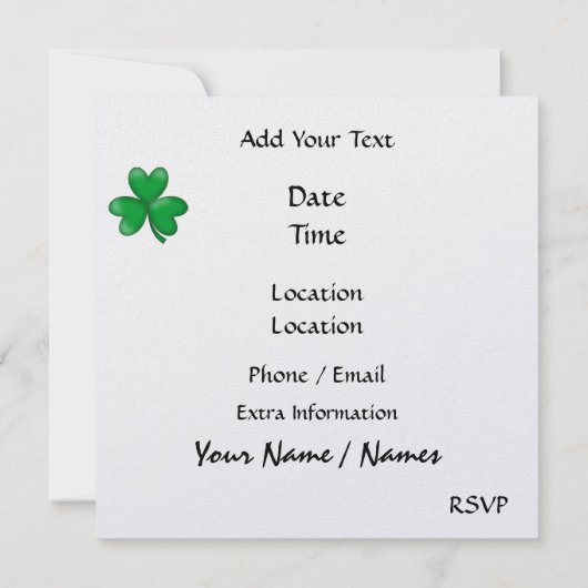 St. Patrick Invite - SRF Einladung (Rückseite)