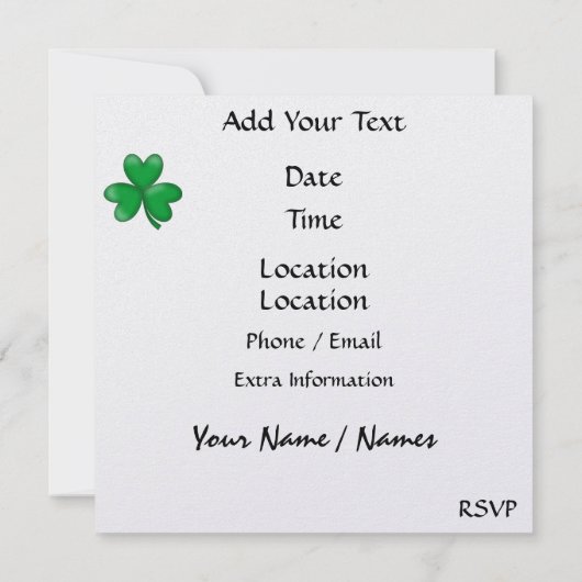 St. Patrick Invite - SRF Einladung (Rückseite)